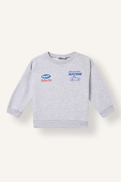 Oversize Baskılı Sweatshirt Erkek Bebek