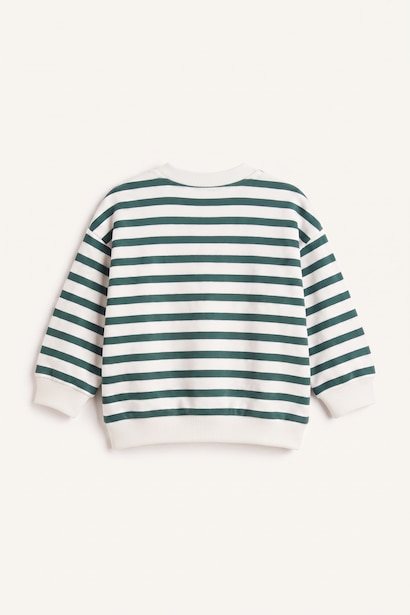 Oversize Çizgili Sweatshirt Erkek Bebek