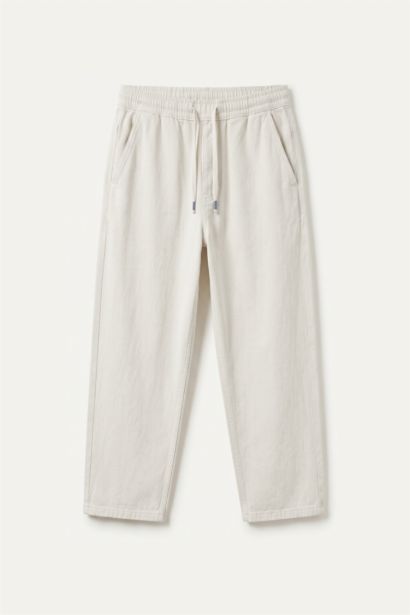 %100 Pamuk Baggy Fıt Elastik Bel Pantolon