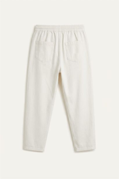 %100 Pamuk Baggy Fıt Elastik Bel Pantolon