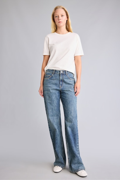 Jean taille haute large Coupe droite