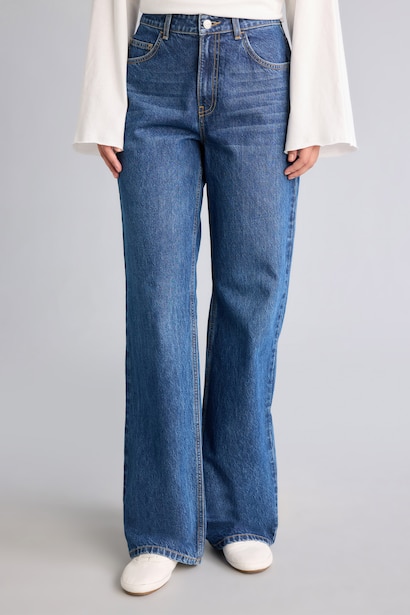 Jean large à taille haute Coupe droite