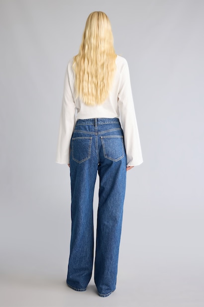 Jean large à taille haute Coupe droite