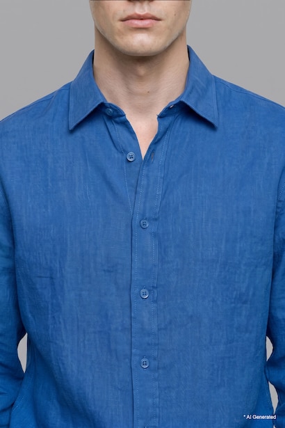 Linen Blended Long Sleeve Shirt