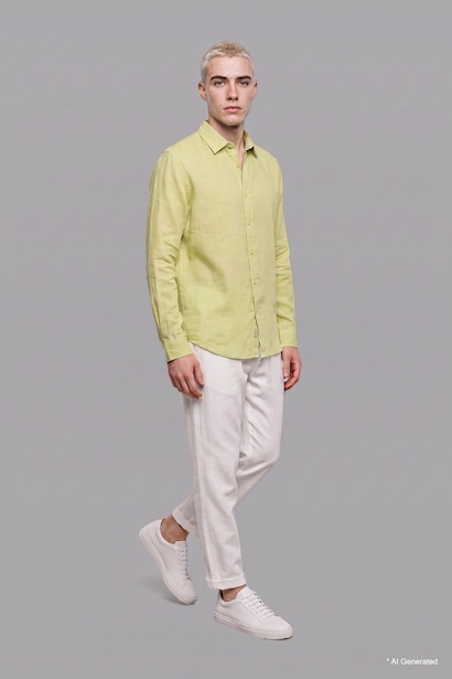 Linen Blended Long Sleeve Shirt