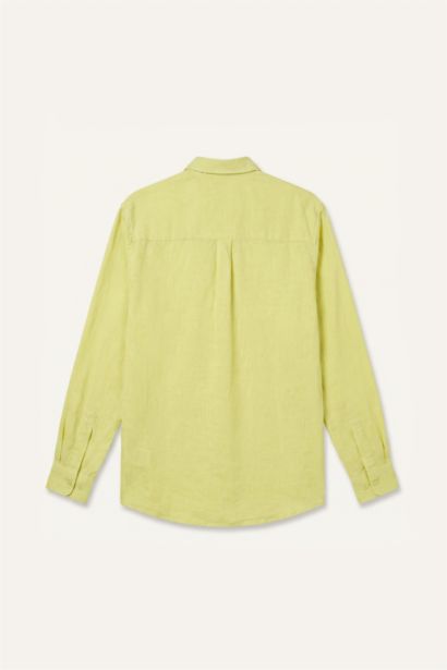 Relaxed Fit Uzun Kollu Keten Karışımlı Gömlek