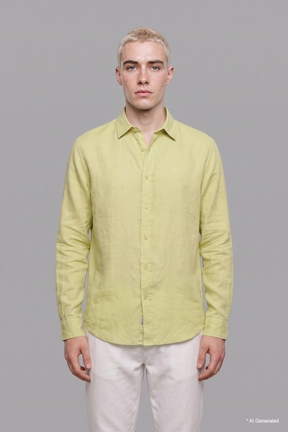 Linen Blended Long Sleeve Shirt