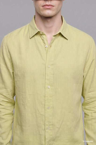 Linen Blended Long Sleeve Shirt