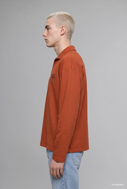 Boxy Fit Pique Sweatshirt