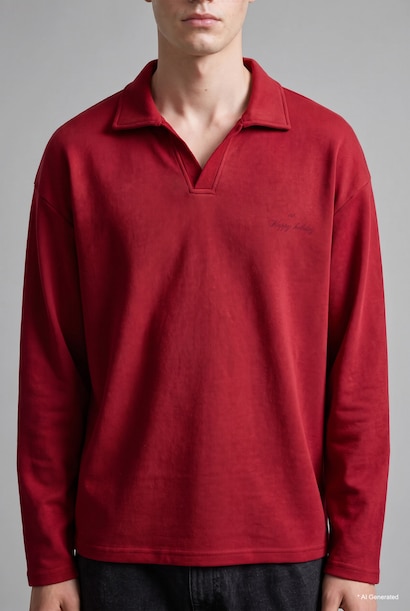 Boxy Fit Pique Sweatshirt