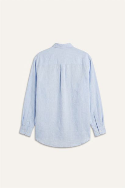 Relax Fit Linen Blended Long Sleeve Shirt
