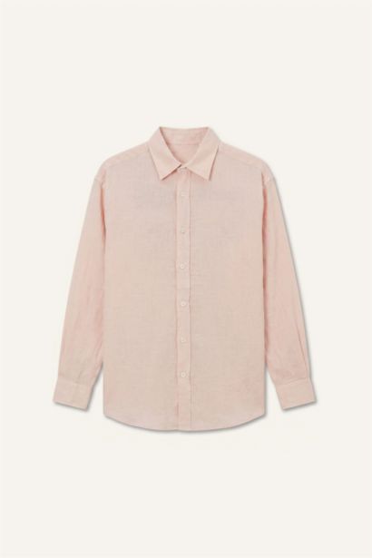 Relax Fit Linen Blended Long Sleeve Shirt
