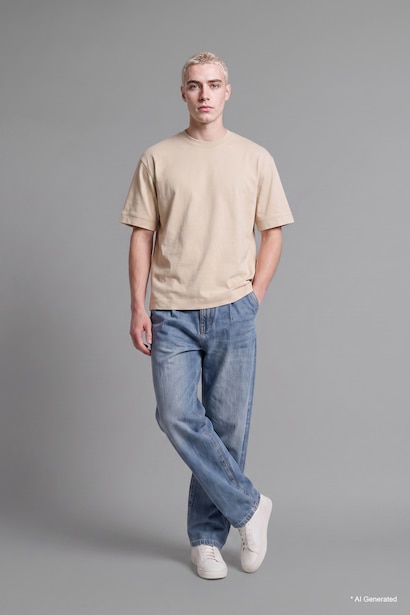 100% Cotton High Waist Wide Leg Trousers