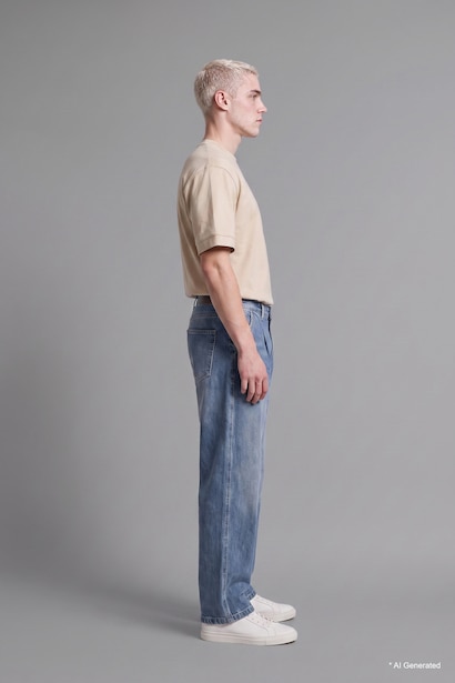 100% Cotton High Waist Wide Leg Trousers