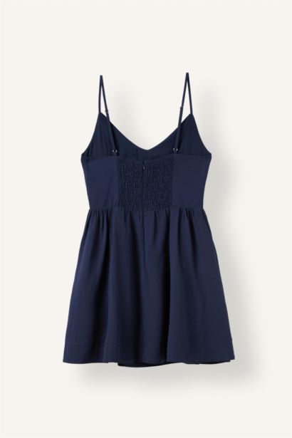 Linen Blended Mini Dress