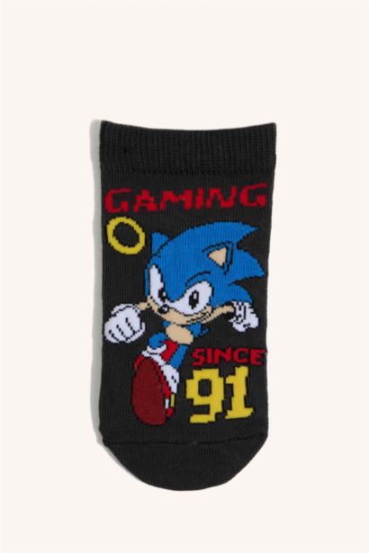 Sonıc The Hedgehog Lisanslı Pamuklu 3'Lü Patik Çorap Erkek Çocuk