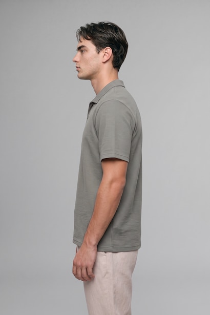 Regular Fit Düğmesiz Basic Polo Tişört