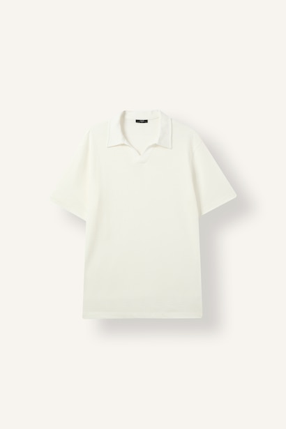 Regular Fit Düğmesiz Basic Polo Tişört