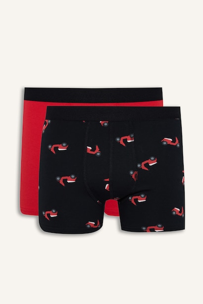 Regular Fit Desenli 2'li Boxer
