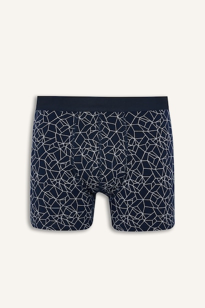 Regular Fit Geometrik Desenli 2'li Boxer