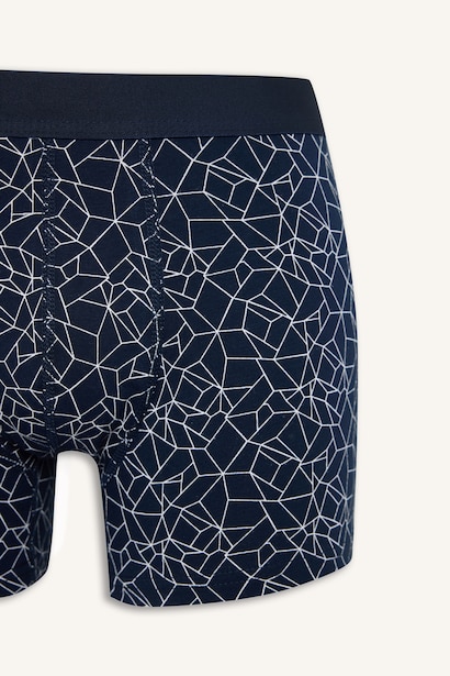 Regular Fit Geometrik Desenli 2'li Boxer
