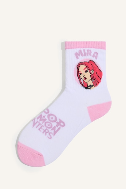 Kpop Baskılı 3'Lü Pamuklu Çorap Kız Çocuk