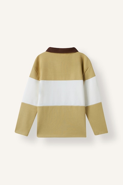 Oversize Polo Yaka Baskılı Sweatshirt Erkek Çocuk