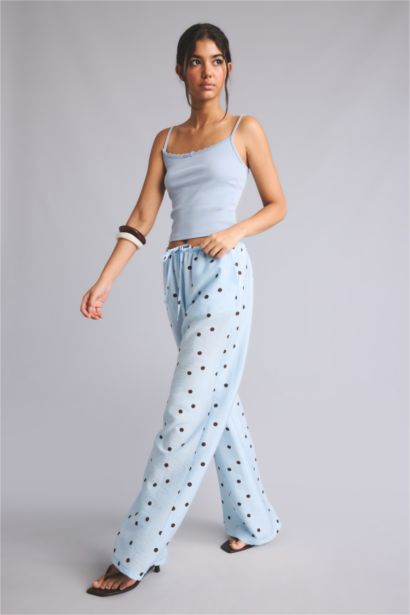 Wide Leg Puantiyeli Pantolon