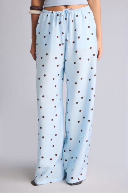 Wide Leg Puantiyeli Pantolon