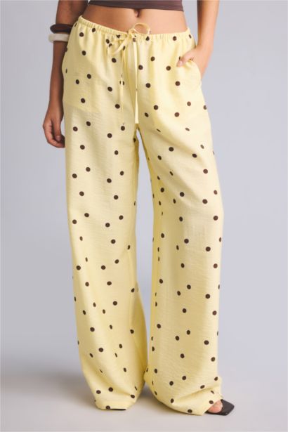 Wide Leg Puantiyeli Pantolon