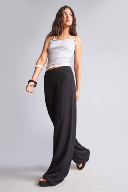 Normal Waist Wide Leg Trousers