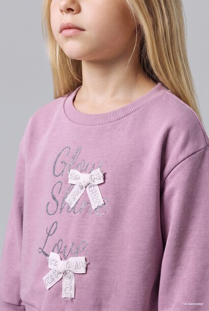 Baby Girl Bow Sweatshirt and Sweatpants Set