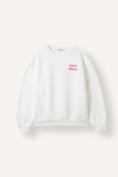Relaxed Fit Baskılı 2'li Sweatshirt Kız Çocuk