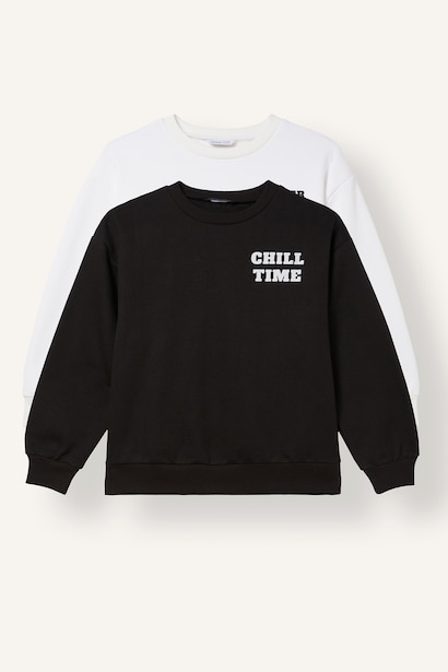 2 piece Relax Fit Slogan Crew Neck Sweatshirt