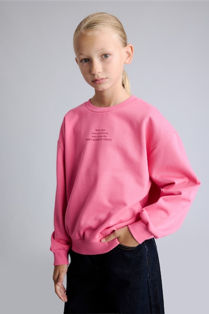 Relax Fit Slogan Pattern Crew Neck Sweatshirt