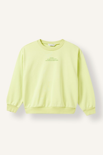 Relax Fit Slogan Crew Neck Sweatshirt