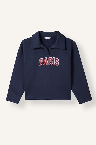 Relaxed Fit Paris Baskılı Sweatshirt Kız Çocuk