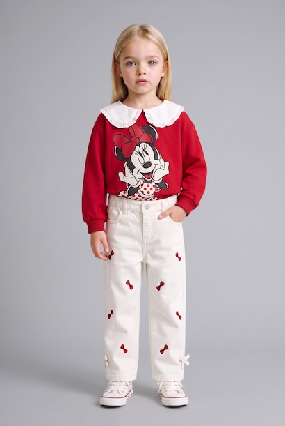 Baby Girl Regular Fit Elastic Waist Gabardine Trousers