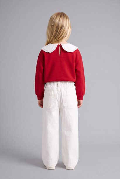 Baby Girl Regular Fit Elastic Waist Gabardine Trousers