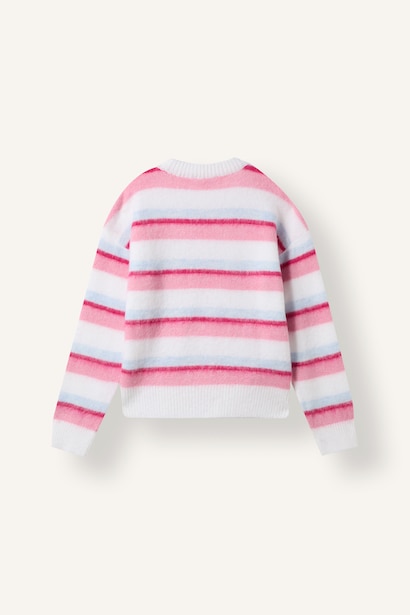 Girl Regular Fit Striped Crew Neck Pullover