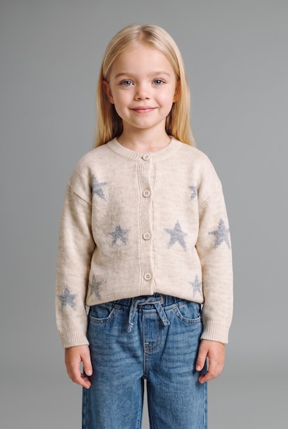 Regular Fit Crew Neck Cardigan