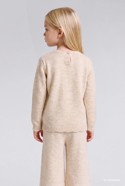 Baby Girl Floral Embroidered Knitwear Pullover