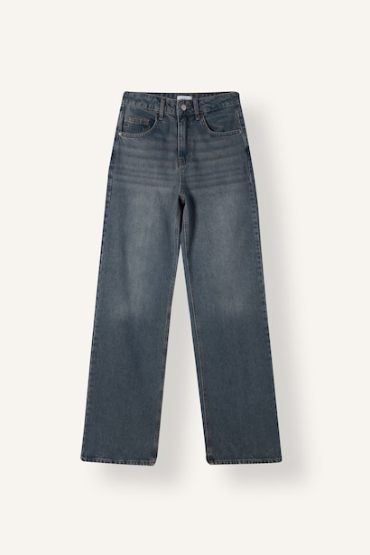 Straight Wide Yüksek Bel Jean Pantolon