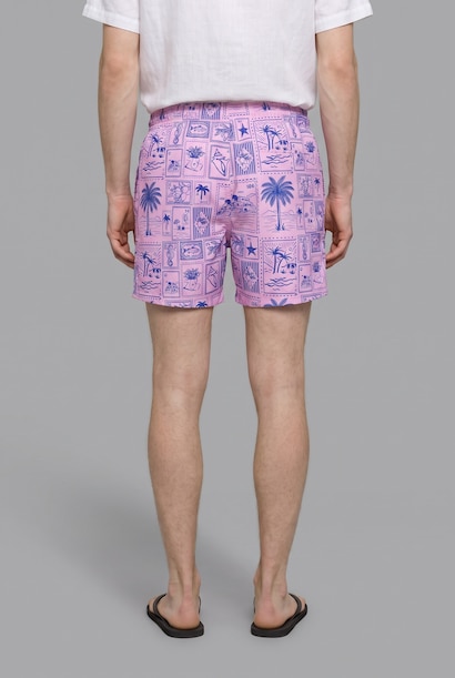 Regular Fit Tropical Print Swim Shorts