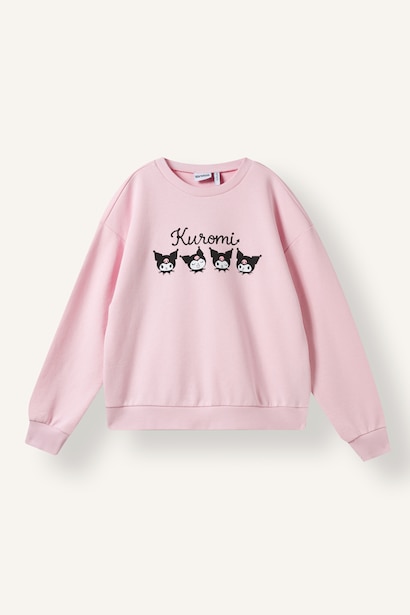 Kuromi Relaxed Fit Baskılı Sweatshirt Kız Çocuk