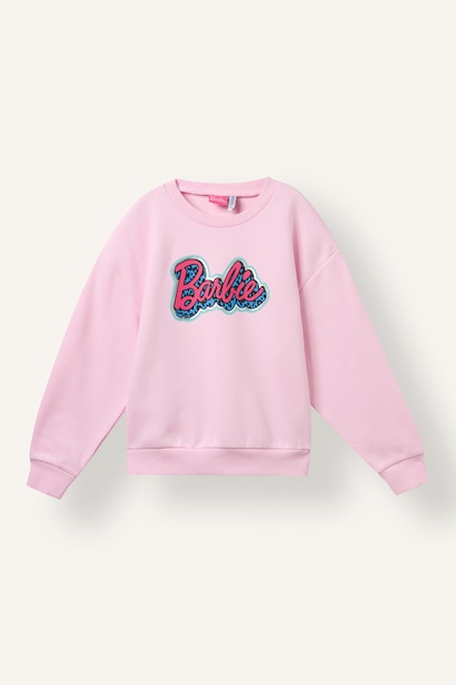 Relax Fit Barbie Licensed Printed Crew Neck Sweatshirt