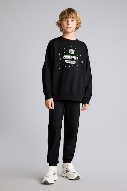 Minecraft Baskılı Sweatshirt Erkek Çocuk