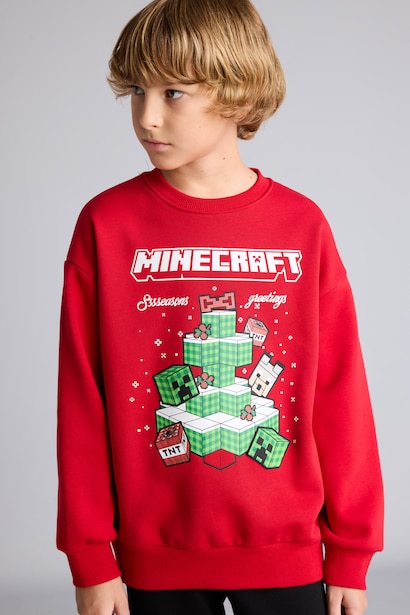 Minecraft Baskılı Sweatshirt Erkek Çocuk