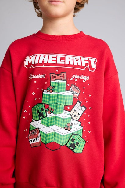 Minecraft Baskılı Sweatshirt Erkek Çocuk