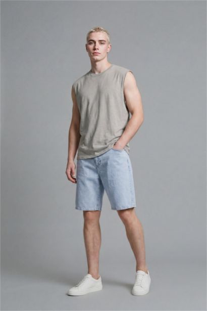 Oversize Fit Crew Neck Sleeveless Tank Top